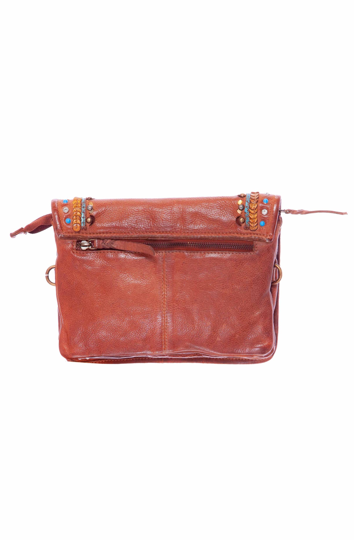 Leather Adorned Crossbody Handbag