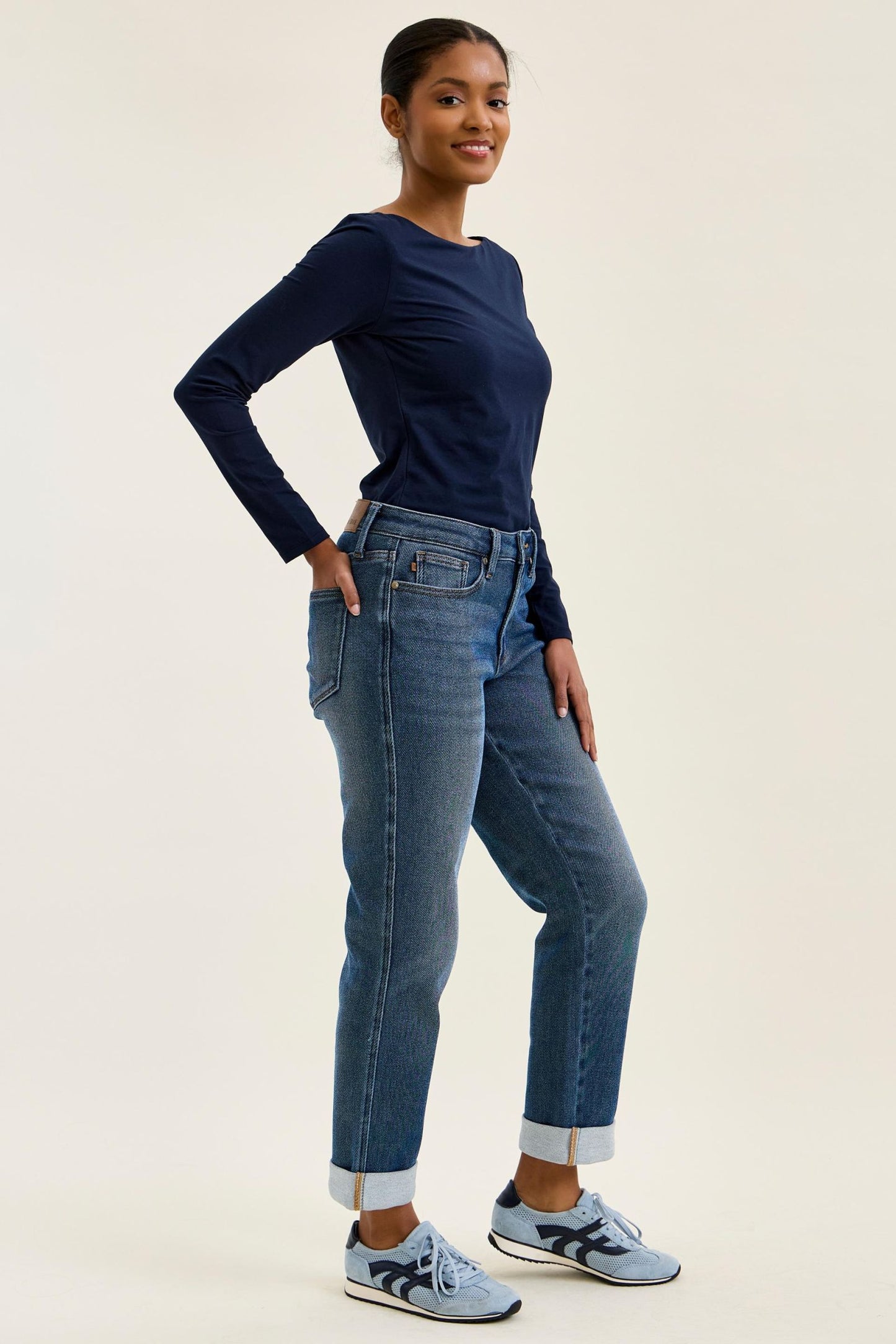 Judy Blue MR BILLIE Boyfriend DK Cozy Indigo Jeans (Knit Indigo) 881126