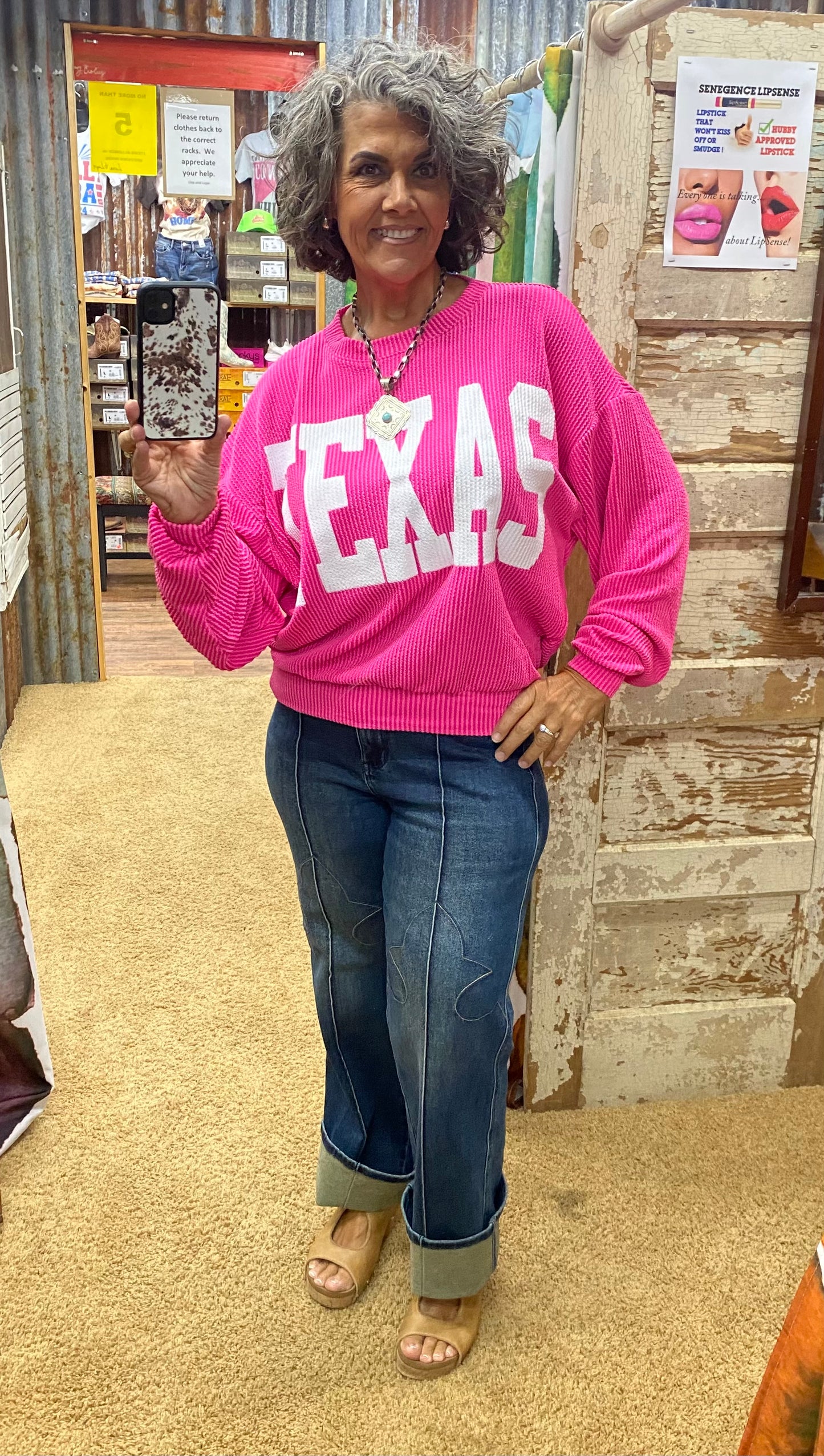 Texas Fuchsia Urban Ribbed Pullover