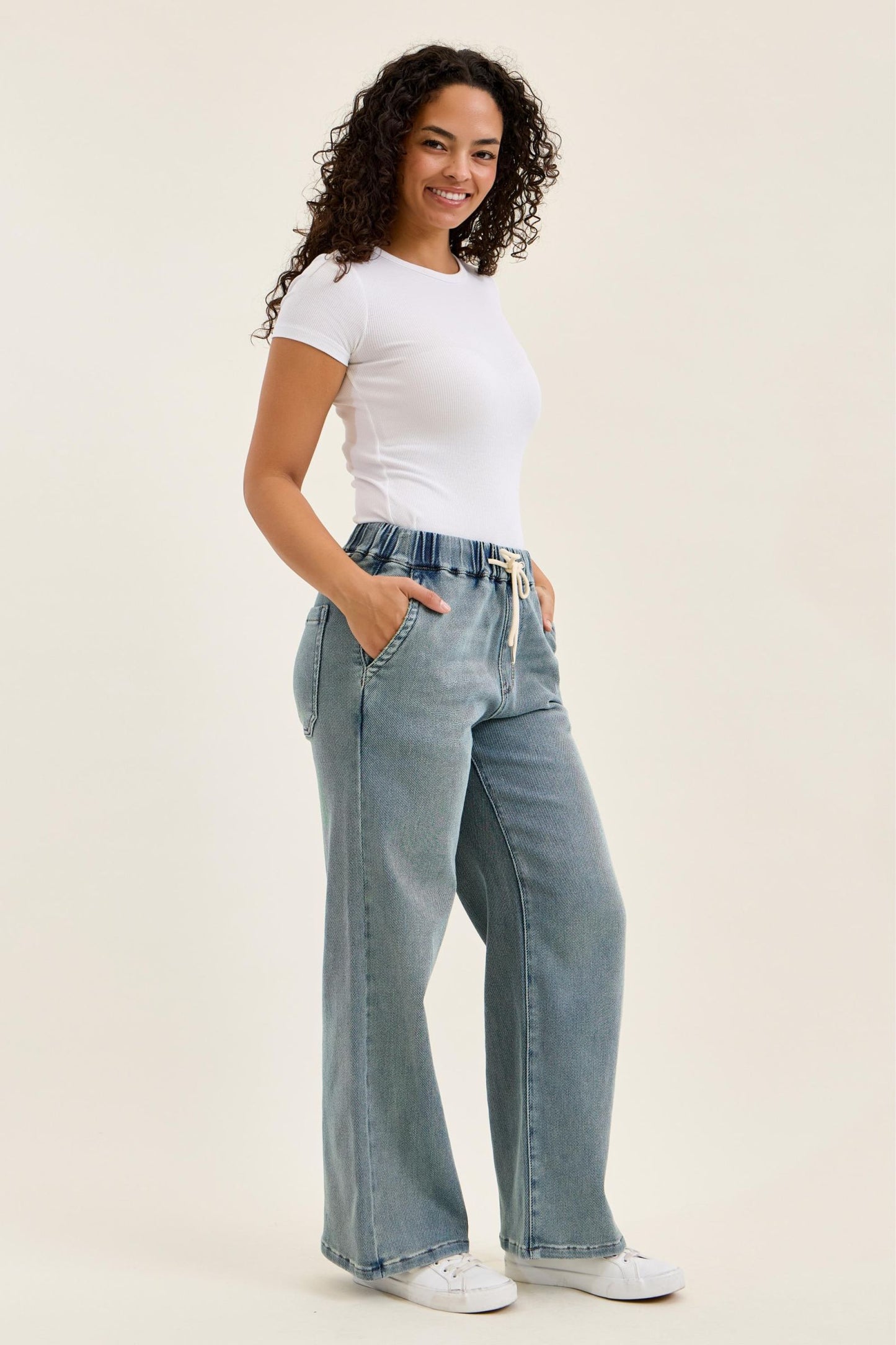 Judy Blue HW WILHELMINA Baggy MD Aged Stone Blue (Knit Indigo) 881127