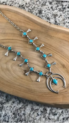 Boho Sol Sterling Silver Turquoise Small Naja Necklace T303