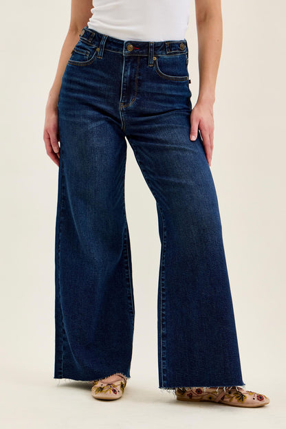 Judy Blue HW Petite Retro Wide w/ Adjustable WB Tabs + Raw hem 881114 PT