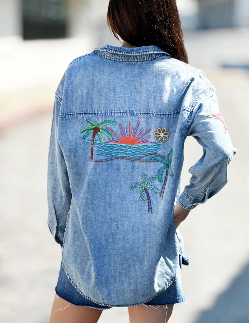Hop On Embroidered Shirt by Billy T