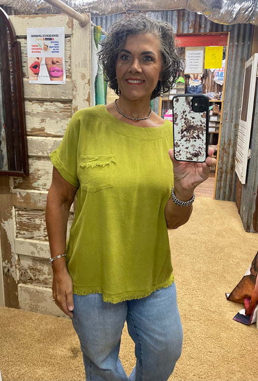 Artist Garden Avocado Blouse