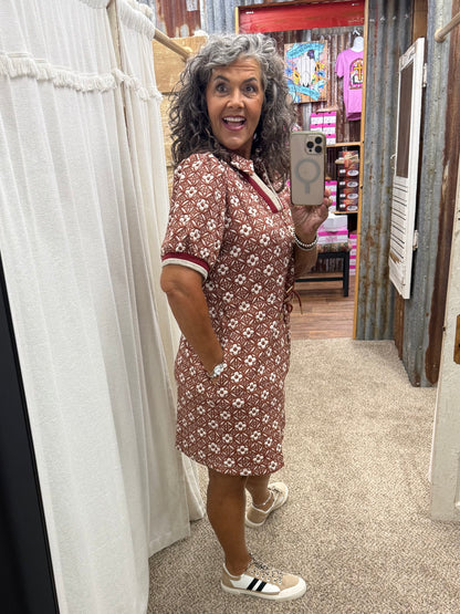 UMGEE Floral Short Sleeve Mini Dress