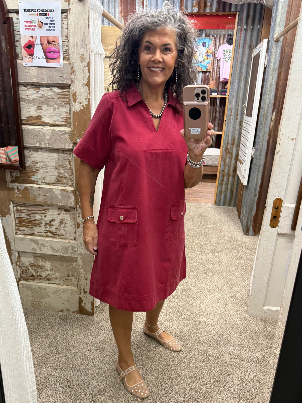 Jodifl Red Shift Dress