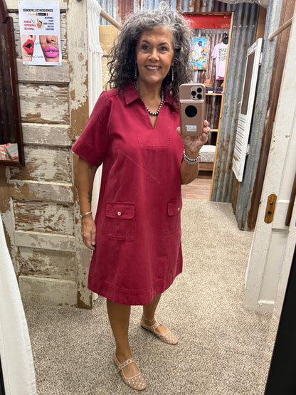 Jodifl Red Shift Dress