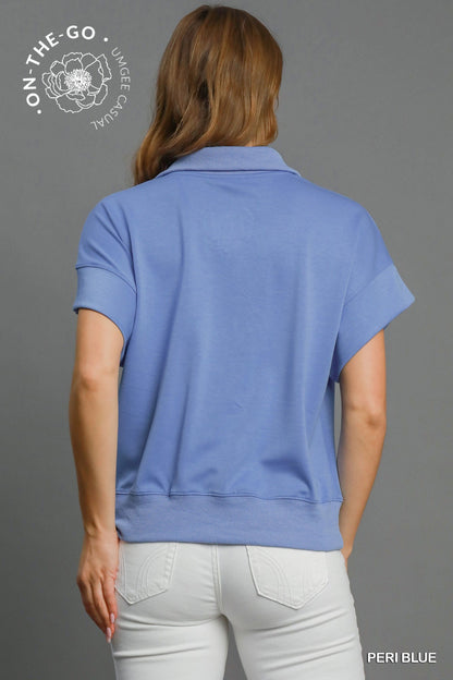 Peri Blue Luxeknit Dolman Sleeved Sweatshirt