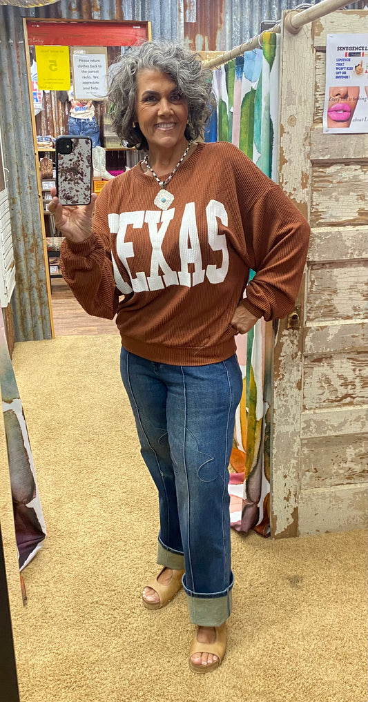 Texas Brown Urban Ribbed Pullover