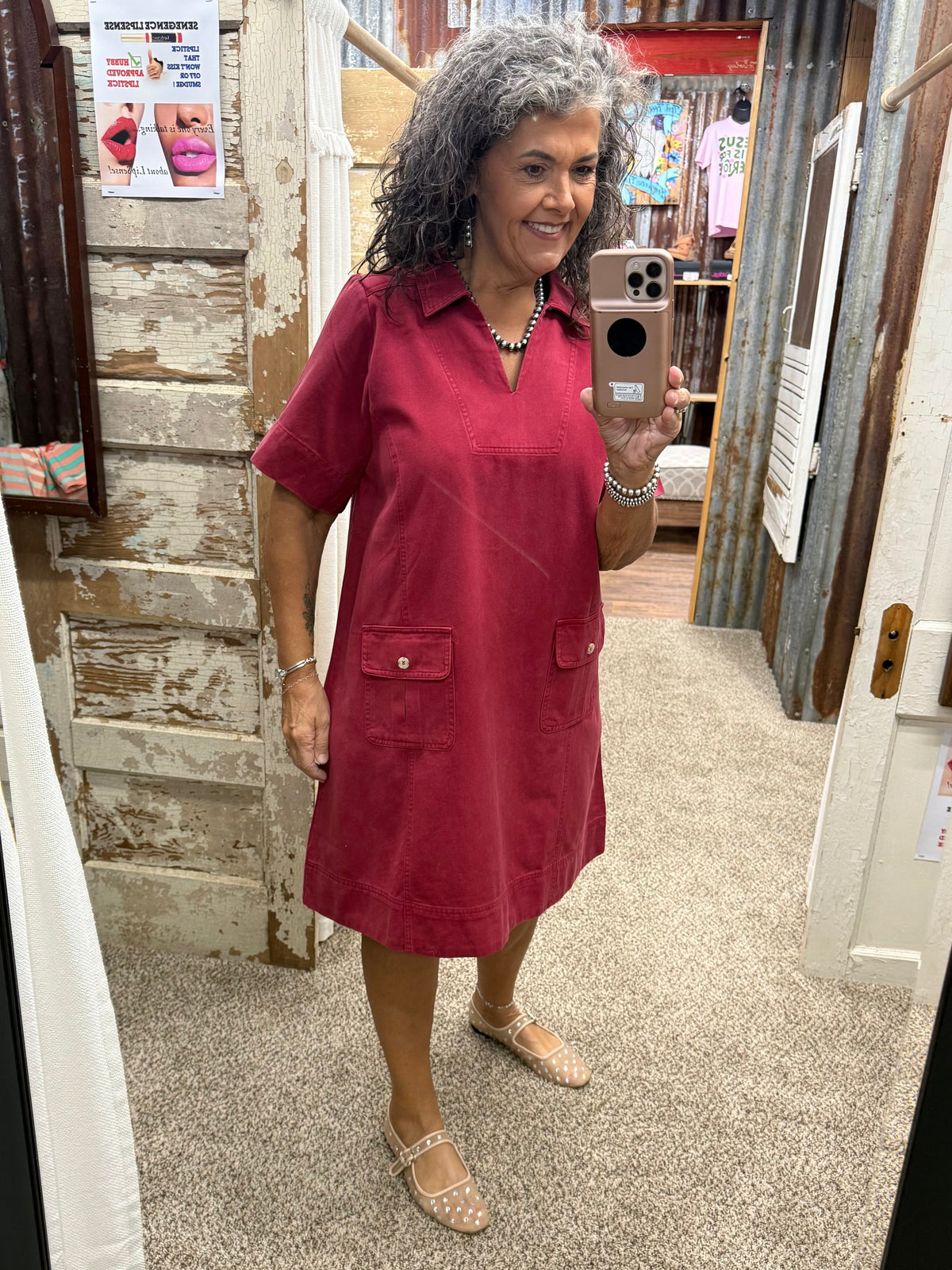 Jodifl Red Shift Dress