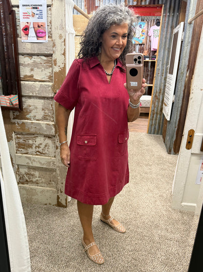 Jodifl Red Shift Dress