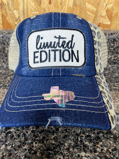 Limited EDITION Denim & Leopard Cap