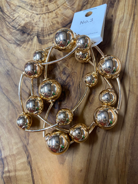 Large Gold Ball 3 pc. Bracelet