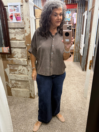 Entro Brown Dolman Sleeve Top