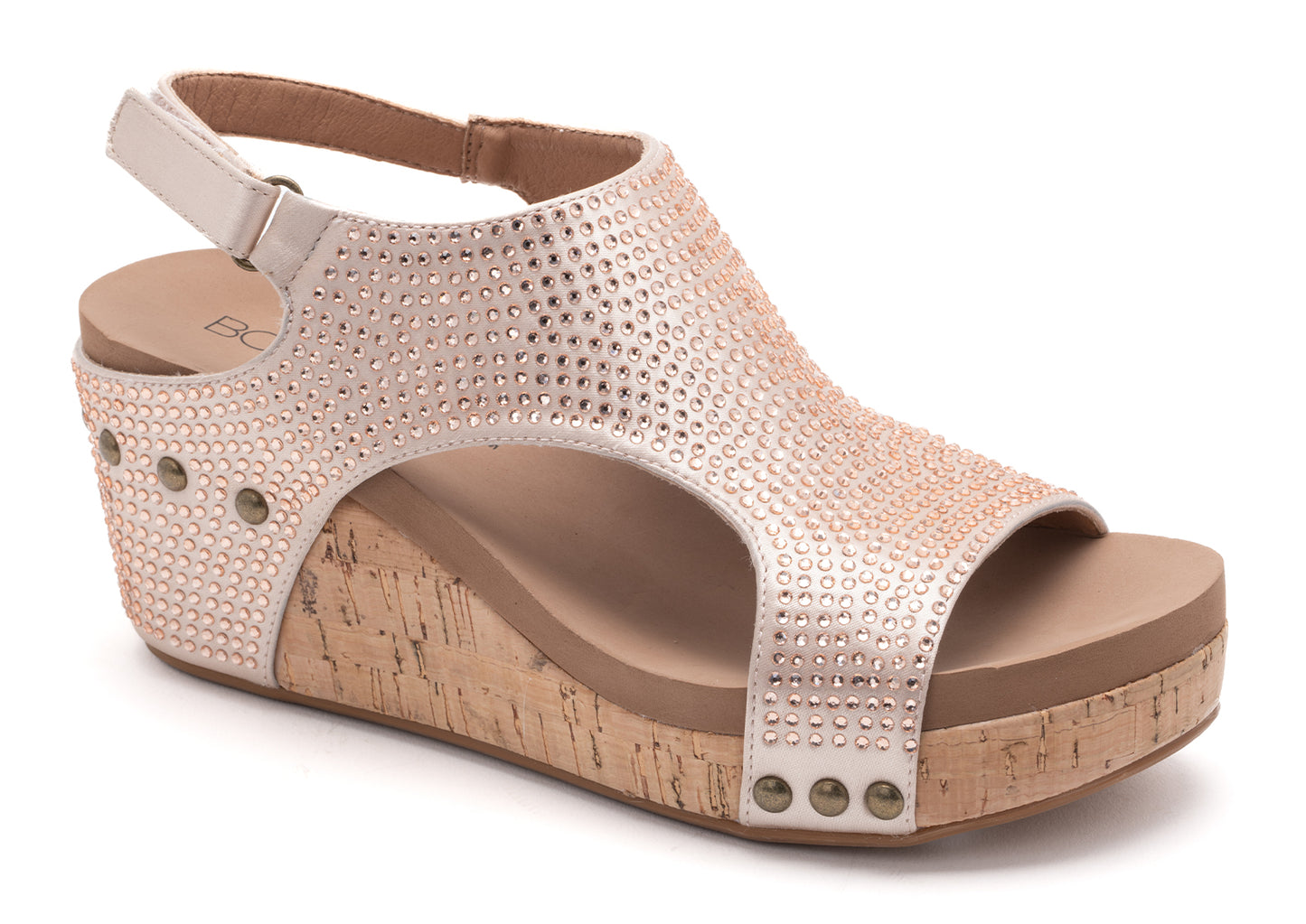 Carley Champagne Crystals Wedge by Corkys