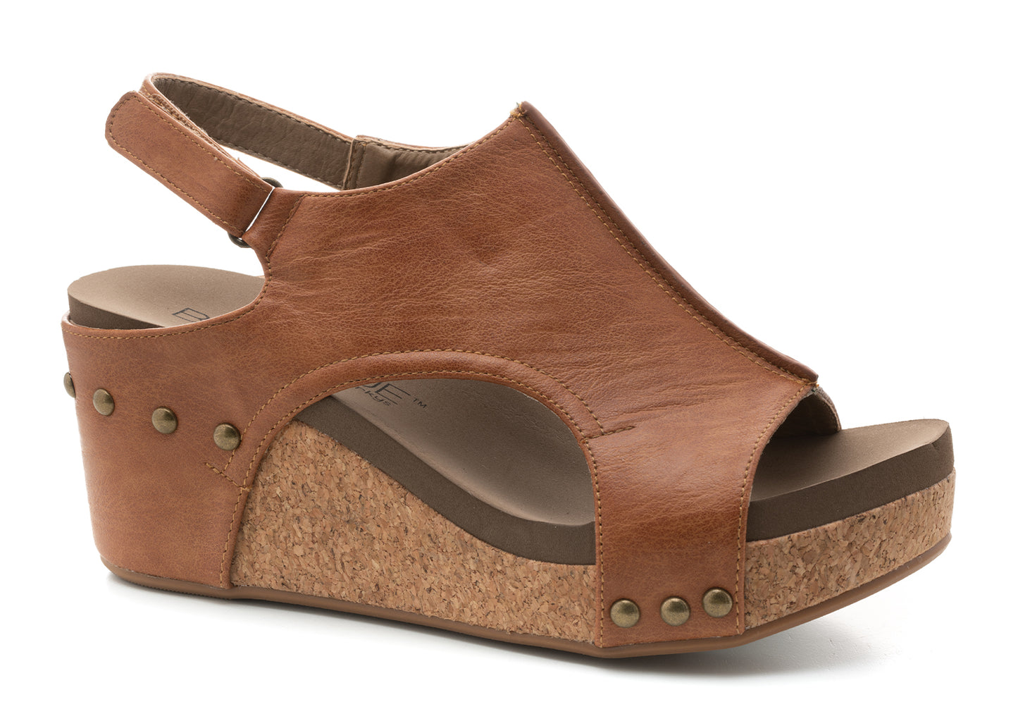 Carley Cognac Smooth Wedge by Corkys