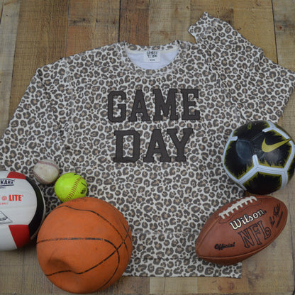 Leopard🏈Game Day Ribbed L/S Sweatshirt