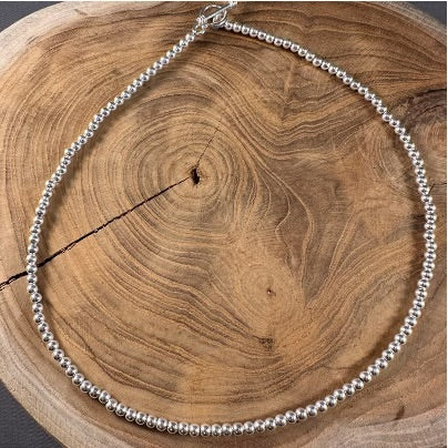 BOHO SOL 4MM Silver Ball Necklace 18" T3115-4
