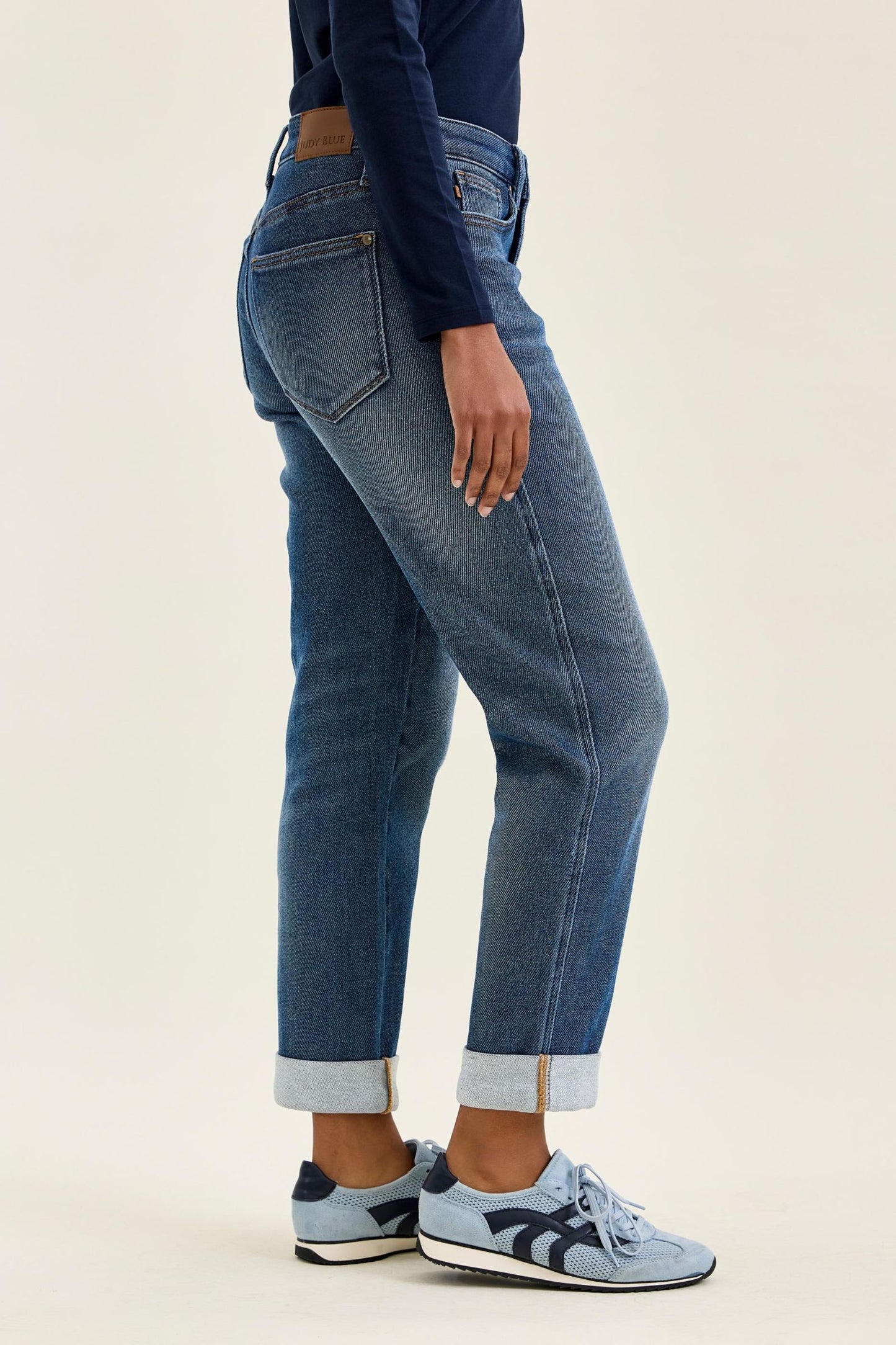 Judy Blue MR BILLIE Boyfriend DK Cozy Indigo Jeans (Knit Indigo) 881126