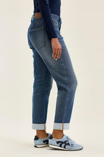 Judy Blue MR BILLIE Boyfriend DK Cozy Indigo Jeans (Knit Indigo) 881126