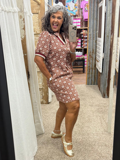 UMGEE Floral Short Sleeve Mini Dress