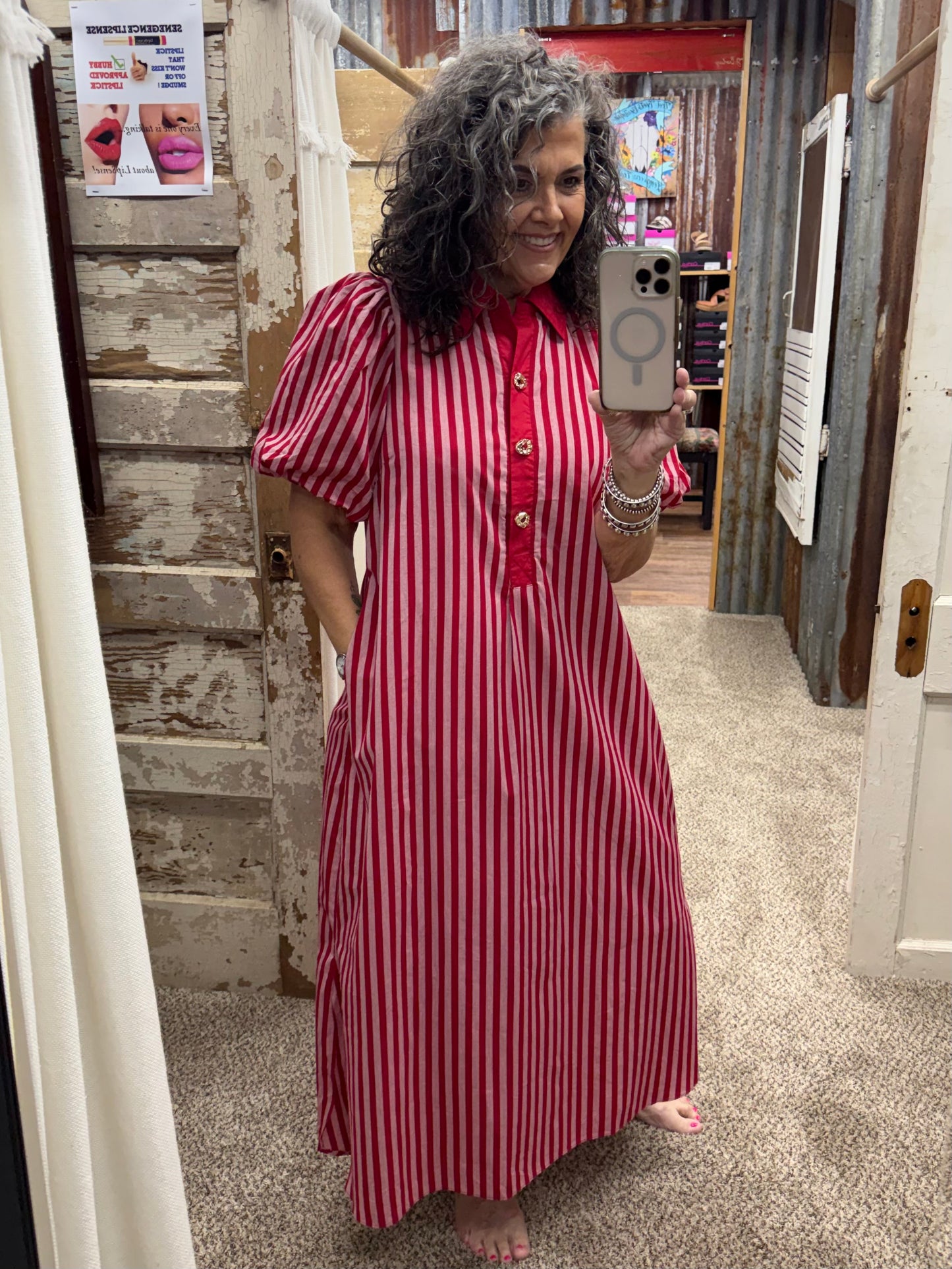 Red Striped Entro Dress