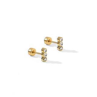 LINNY CO Flat Back Screwback Stud Earrings - Poppy