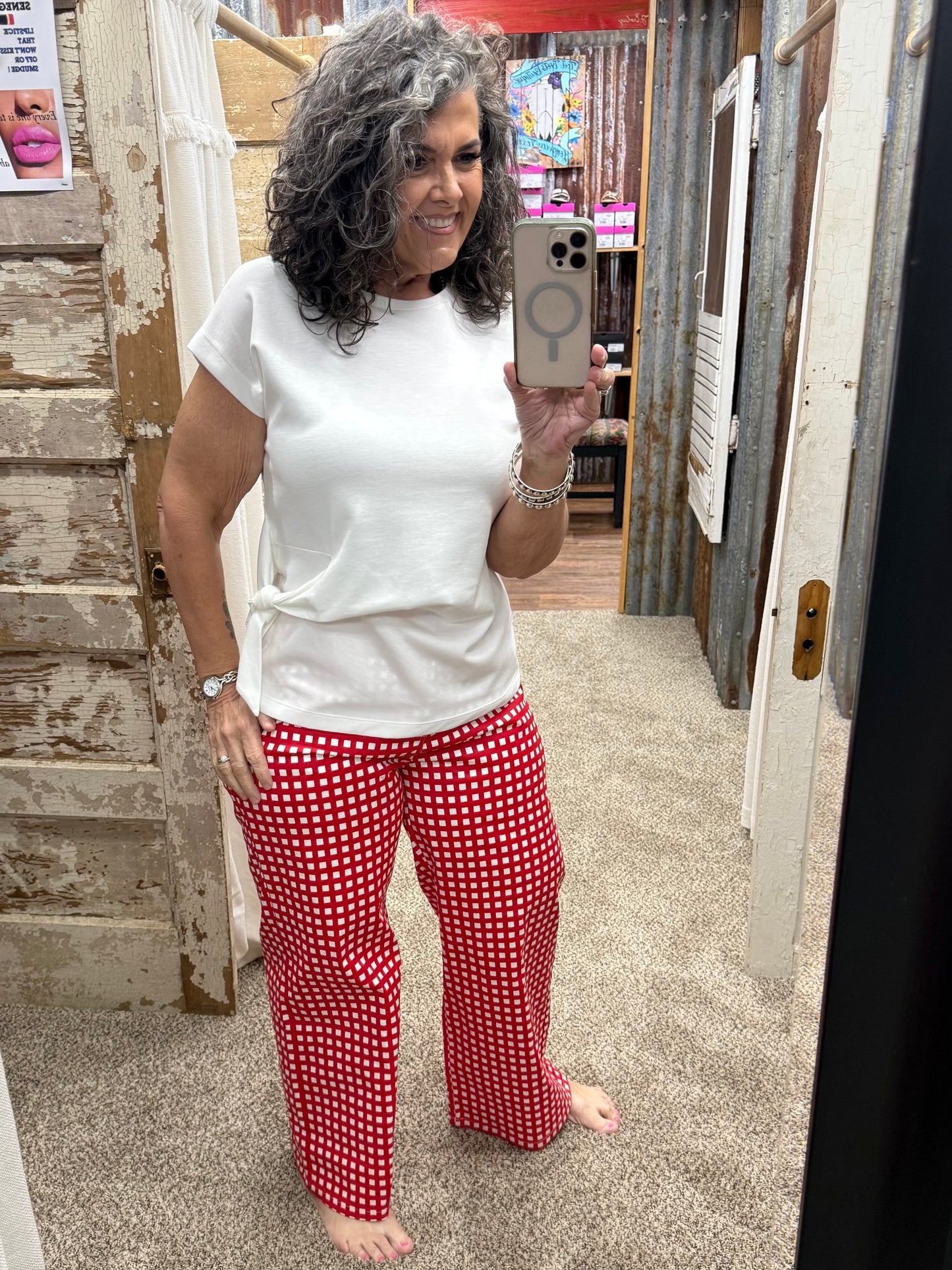 Red Checkered Entro Pants