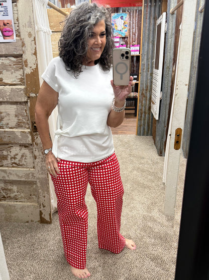 Red Checkered Entro Pants