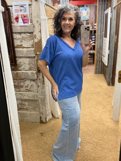 Easy Days Cobalt V-Neck