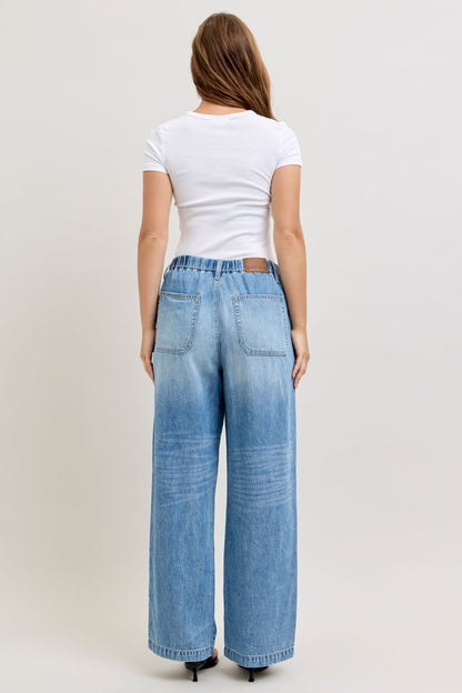 Judy Blue HW Featherweight Baggy Elasticated WB Jeans 881090