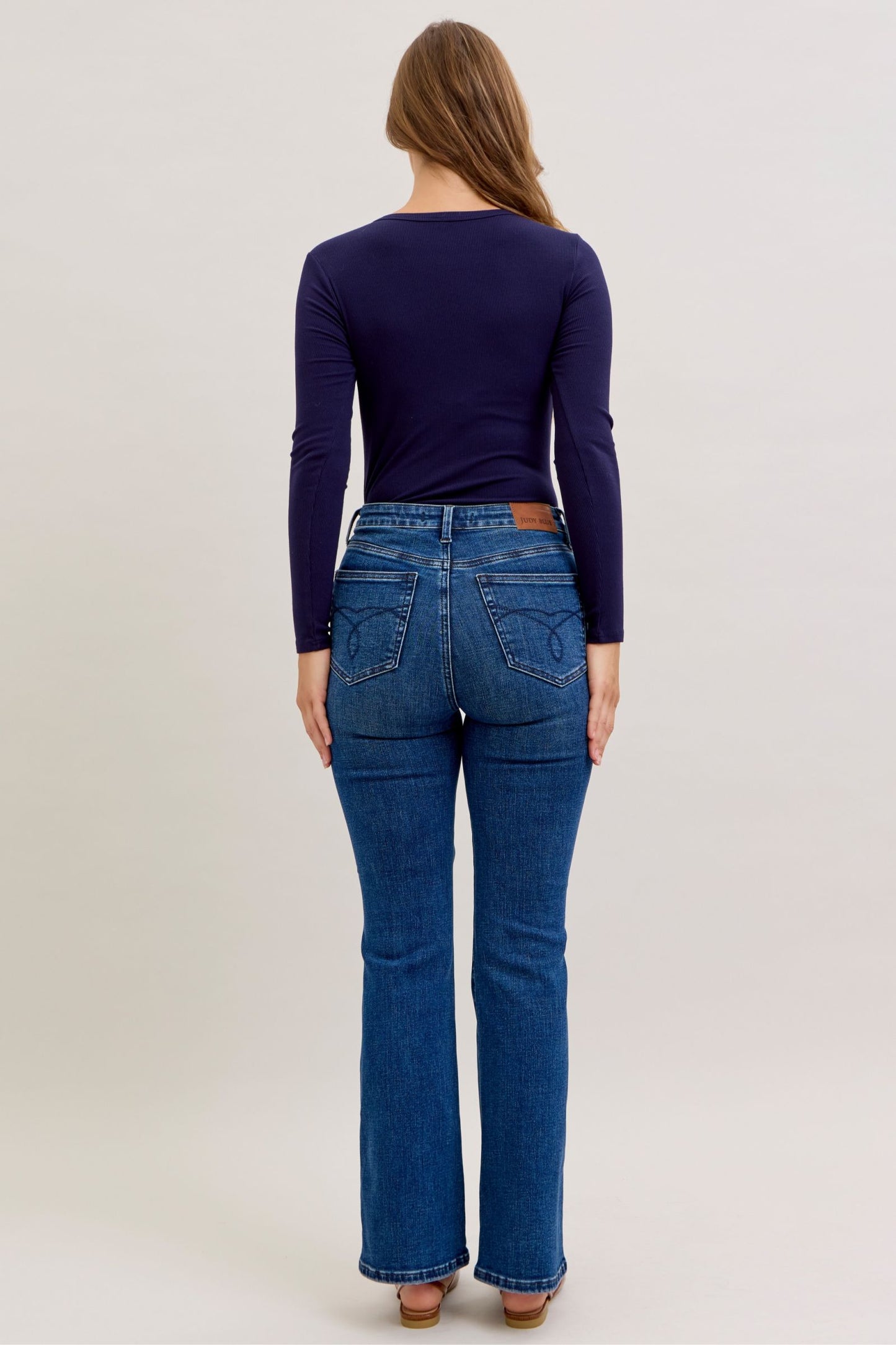 Judy Blue HW Tummy Control Bootcut Jeans Short Inseam 881062