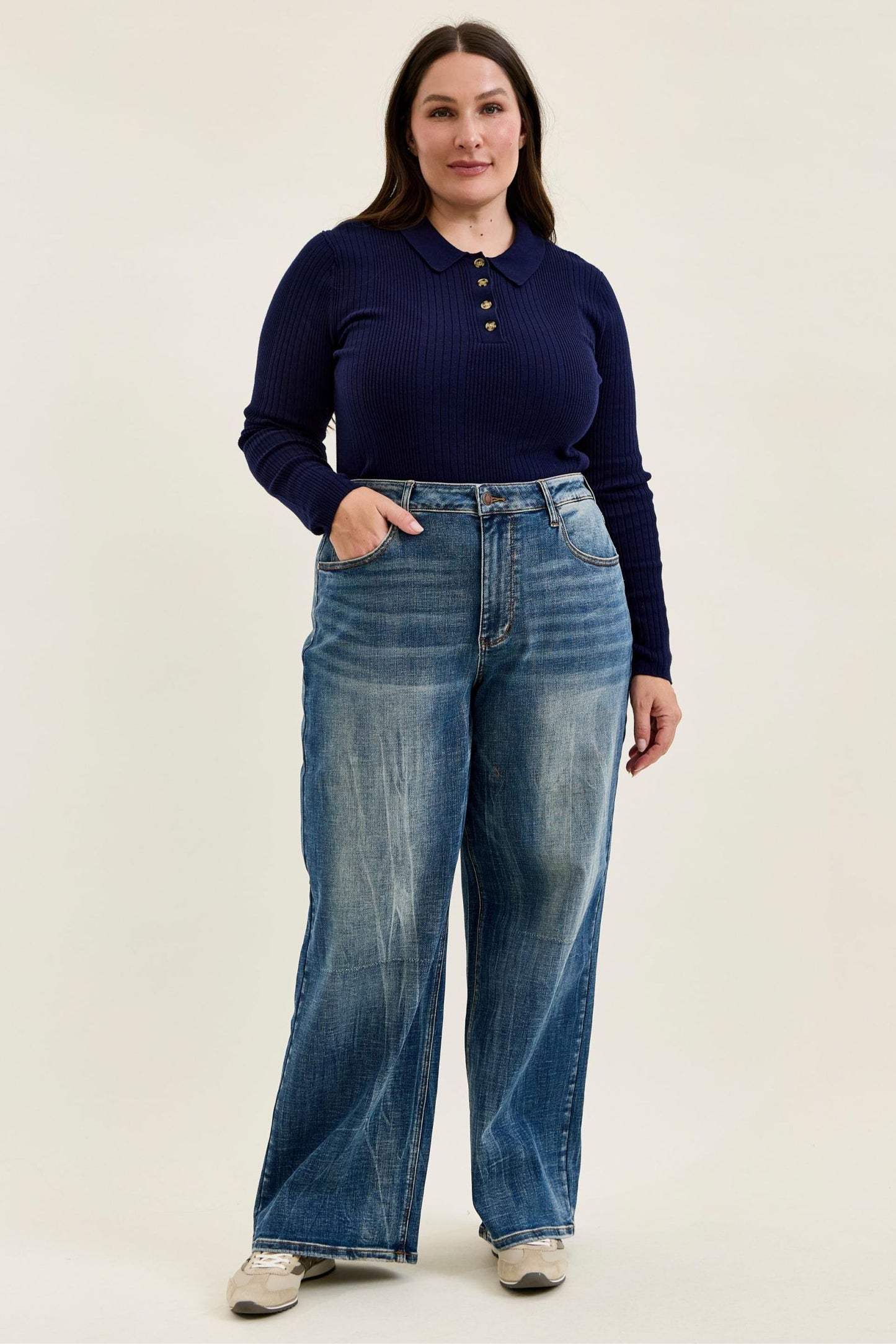 Judy Blue HW WILHELMINA Baggy MD Vintage Blast Jeans 881157