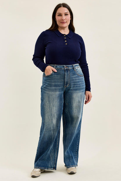 Judy Blue HW WILHELMINA Baggy MD Vintage Blast Jeans 881157