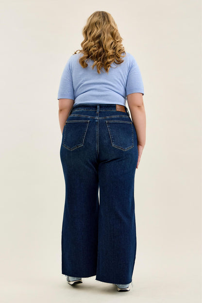 Judy Blue HW Petite Retro Wide w/ Adjustable WB Tabs + Raw hem 881114 PT