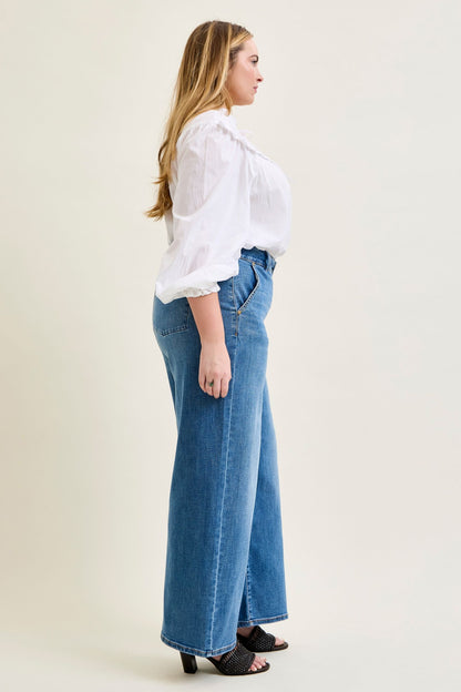 Judy Blue HW W/Trouser Styling Long 34" Length Jeans 82696