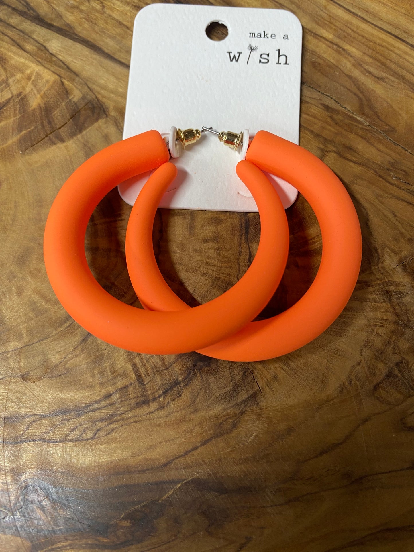 Orange Hoop Earrings