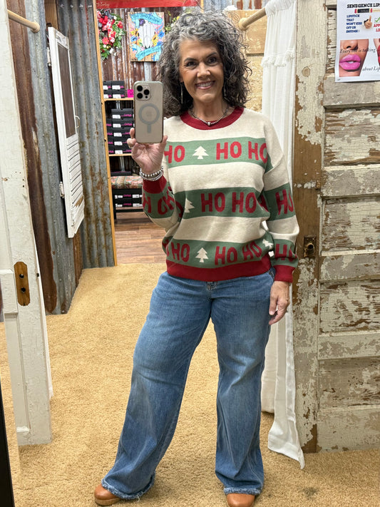 HoHoHo Pattern Christmas Sweater