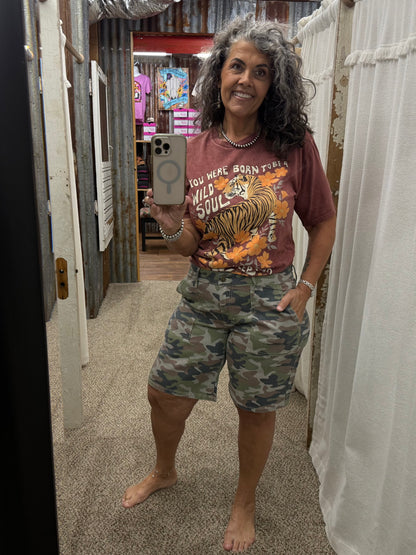 DESERT CAMO - Denim Baggy Jort