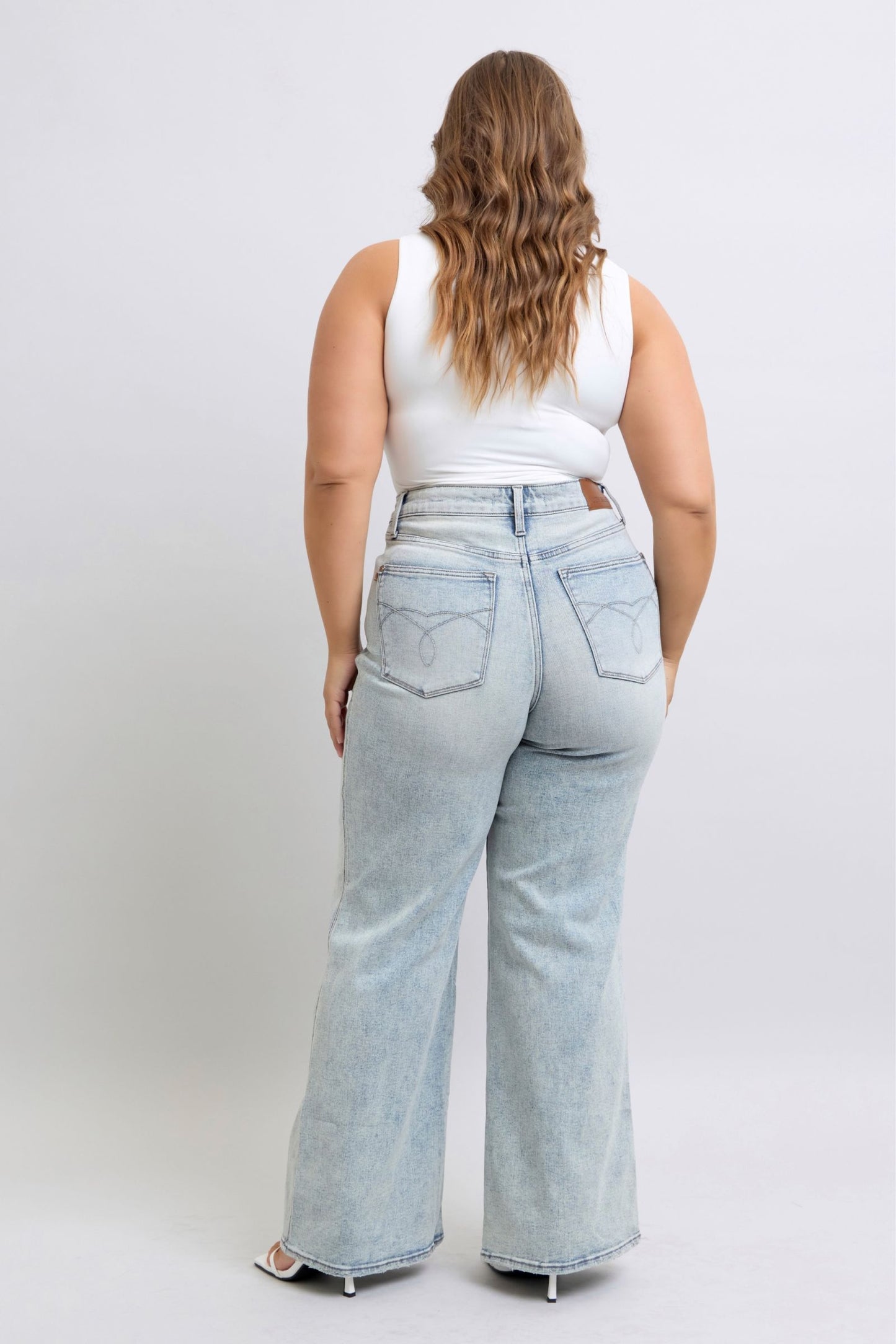 Judy Blue High Waist Tummy Control Retro Wide Leg Jeans 88867