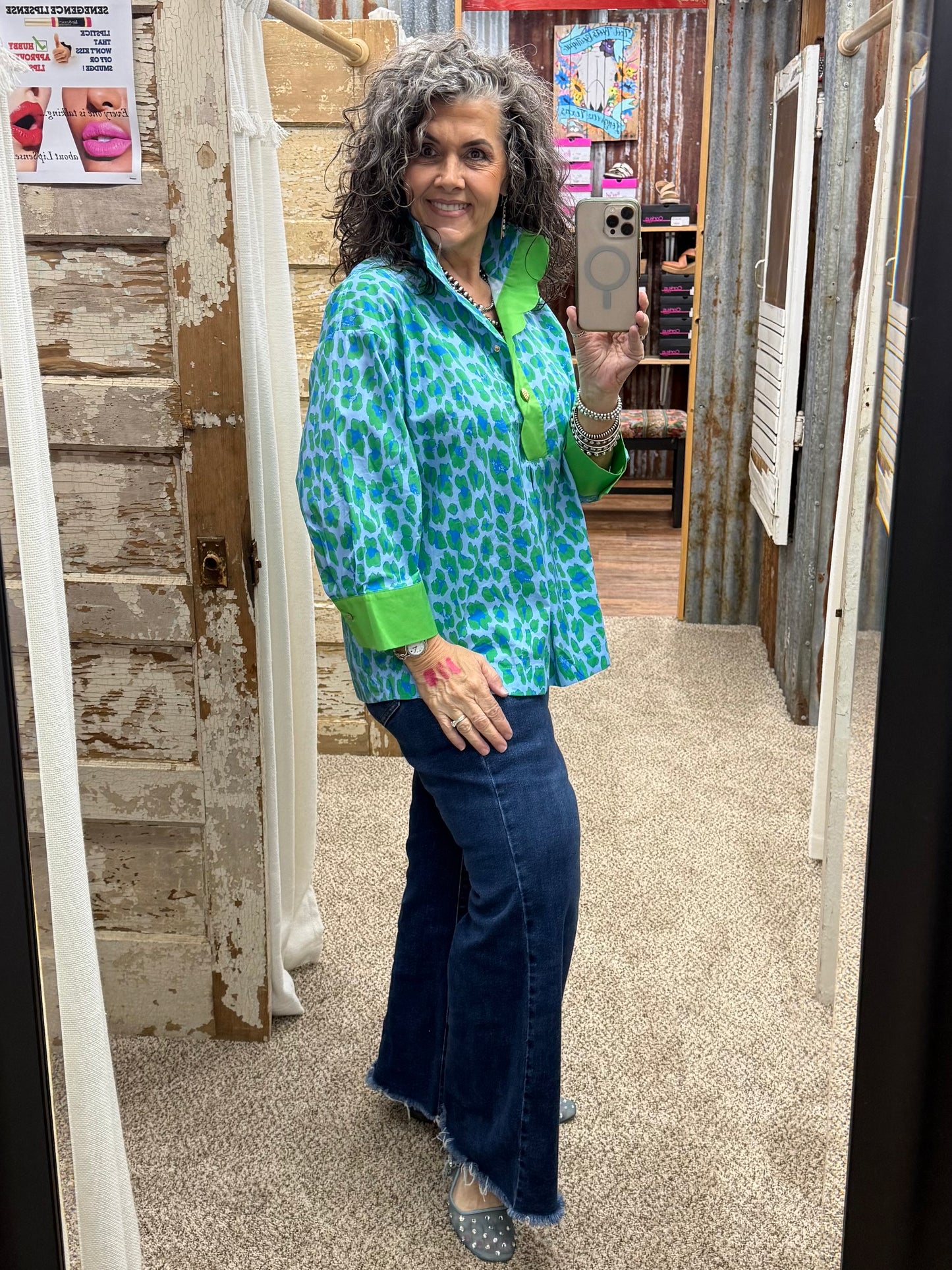Green Leopard Botanical Entro Top