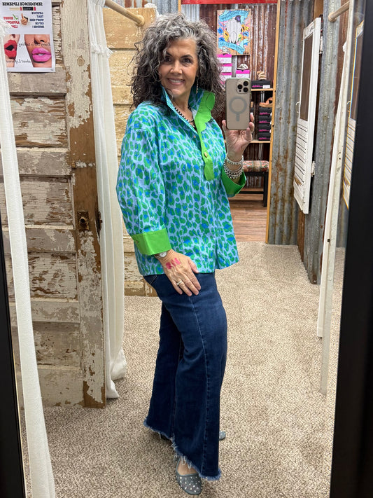 Green Leopard Botanical Entro Top