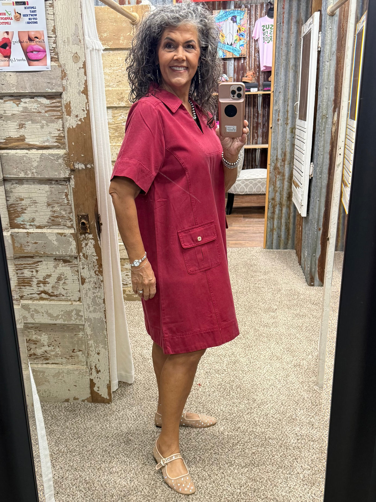 Jodifl Red Shift Dress