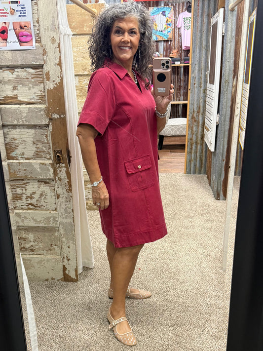 Jodifl Red Shift Dress