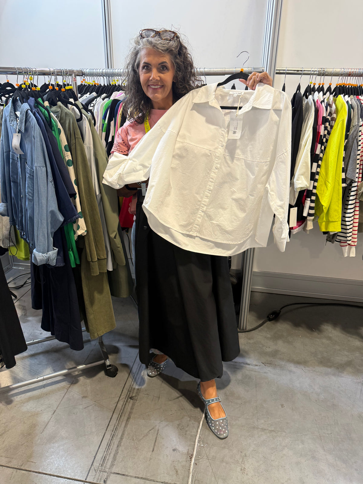 Brad & Rena Relaxed Button-Front Shirt Jacket - White
