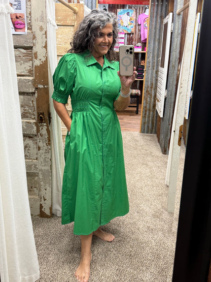 Kelly Green Midi Dress by Jodifl