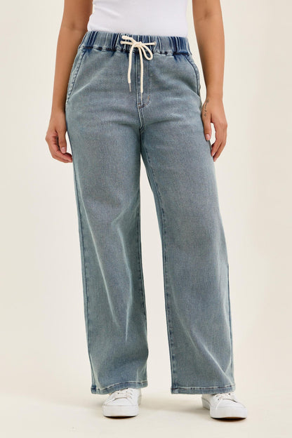 Judy Blue HW WILHELMINA Baggy MD Aged Stone Blue (Knit Indigo) 881127