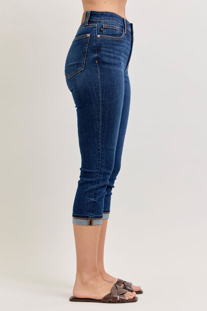 Judy Blue HW Capri w/ Single Cuff Jeans 72123