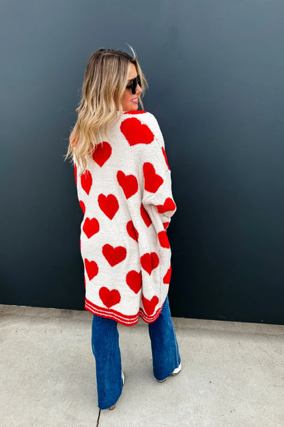 RED VALENTINE CLOUD CARDIGAN