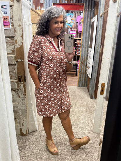 UMGEE Floral Short Sleeve Mini Dress